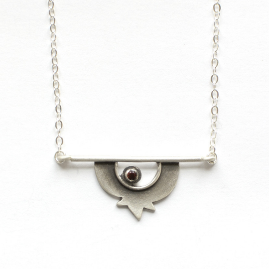 Pomegranate Jewel Sterling Silver Necklace by Emily Rosenfeld