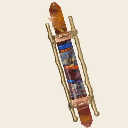 Gary Rosenthal - Classic Glass and Brass Mezuzah by Gary Rosenthal - ModernTribe