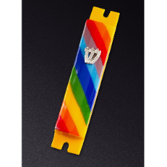 Daryl Cohen - Rainbow Striped Glass Mezuzah by Daryl Cohen - ModernTribe