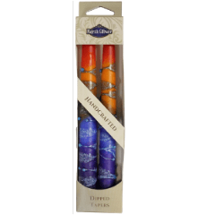 Rainbow Taper Shabbat Candles - 7.5"