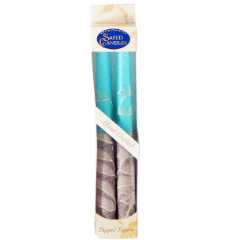 Bronze Style Taper Candles - 7.5" - Teal