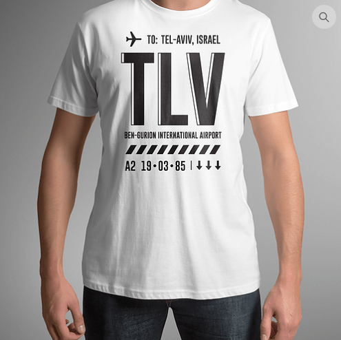 Piece of History - TLV - Airport Tag T-shirt - ModernTribe
