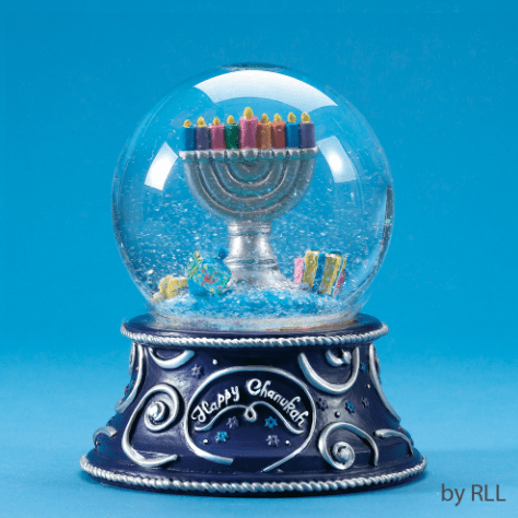 Rite Lite - Musical Hanukkah Snow Globe, Plays Maoz Tzur - ModernTribe