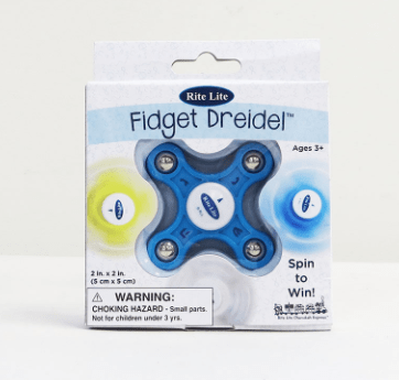Dreidel Fidget Spinner Blue Yellow or White