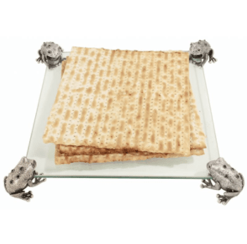 Quest Matzah Plate Default 4 Frogs Glass Tray