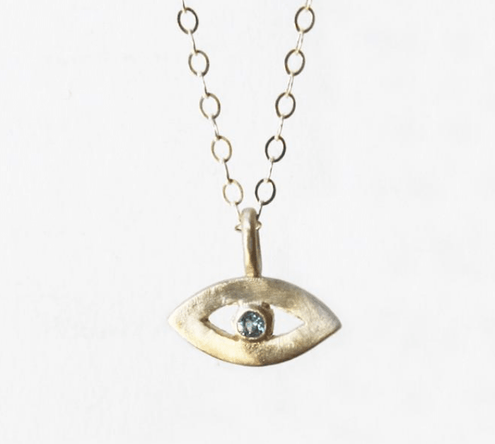 Emily Rosenfeld Necklaces 14k Gold Tiny Evil Eye Amulet by Emily Rosenfeld