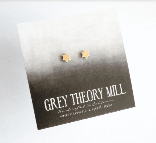 Grey Theory Mill Earrings Brass Bronze Star of David Earrings