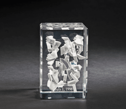 Treasured Collection Smash Glass Rectangular Wedding Glass Lucite Cube