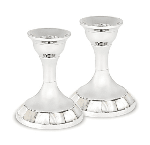 Aviv Judaica - Mother of Pearl Shabbat Candlesticks - ModernTribe