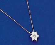 Bareket Jewelry Necklaces 14k White Gold with Cable Chain Star of David Diamond Pendant in 14k Gold, Rose Gold or White Gold