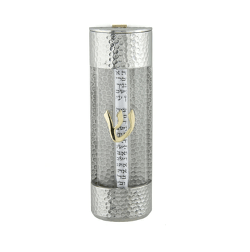 Joy Stember Mezuzahs Contemporary Round Wedding Shards Mezuzah by Joy Stember