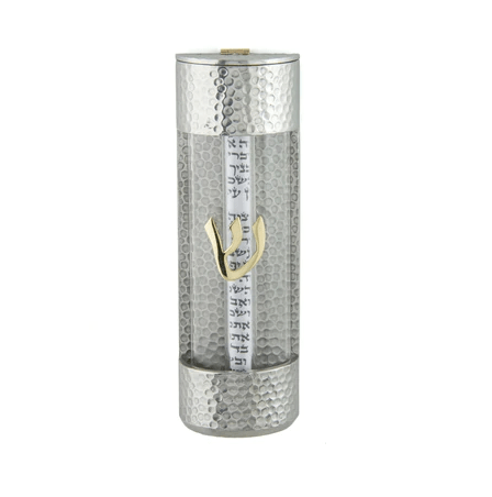 Joy Stember Mezuzahs Contemporary Round Wedding Shards Mezuzah by Joy Stember