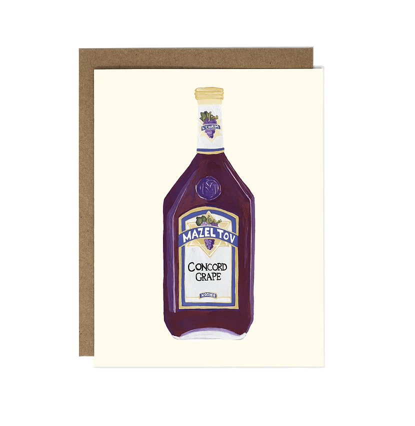 Drawn Goods Card Mazel Tov Wine Greeting Cards, Set of 5