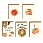 Drawn Goods Card Everything Bagels Greeting Cards, Set of 5
