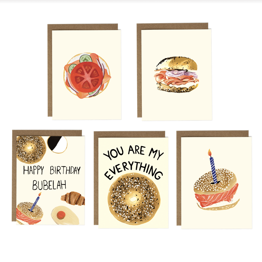 Drawn Goods - Everything Bagels Greeting Cards, Set of 5 - ModernTribe