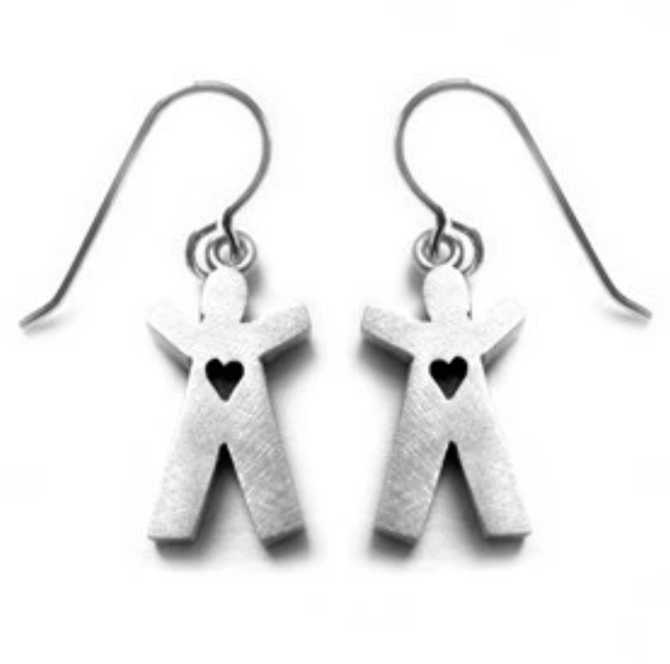 Sterling Silver Winged Initial Earrings | Say It With Diamonds