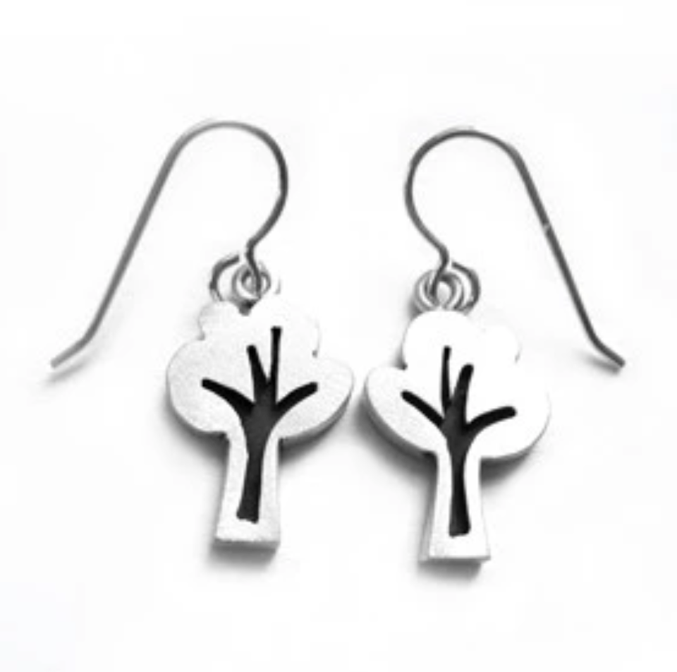 Emily Rosenfeld Earrings Tree / Silver Sterling Silver Whimsical Earrings - (Choose Your Design) by Emily Rosenfeld
