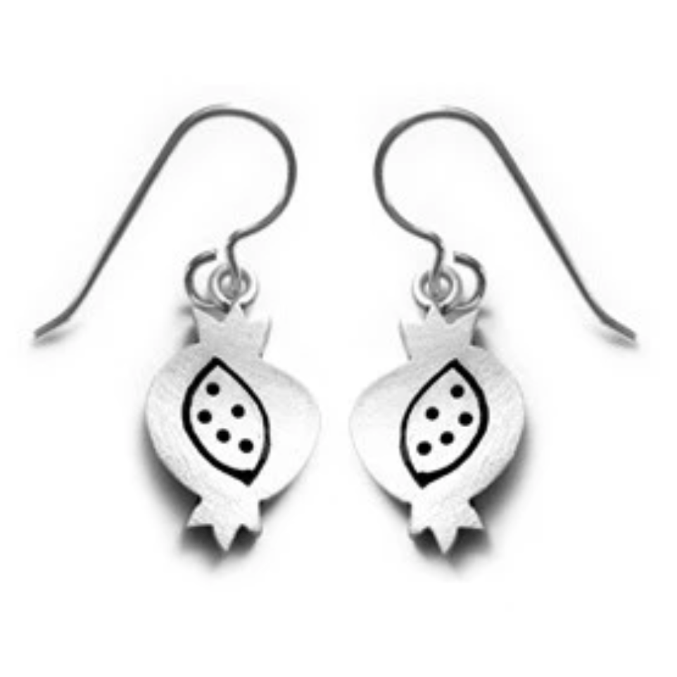 Emily Rosenfeld Earrings Pomegranate / Silver Sterling Silver Whimsical Earrings - (Choose Your Design) by Emily Rosenfeld