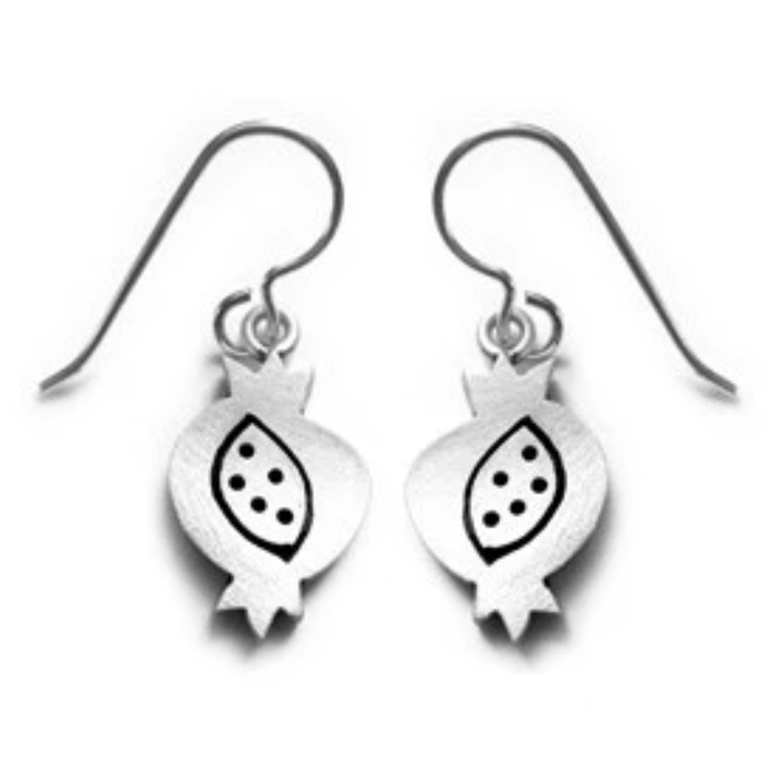 Emily Rosenfeld Earrings Pomegranate / Silver Sterling Silver Whimsical Earrings - (Choose Your Design) by Emily Rosenfeld