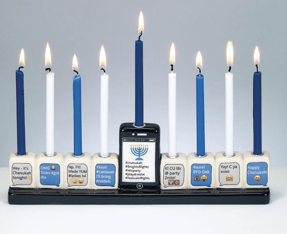 Rite Lite - Texting Hand - Painted Menorah - ModernTribe