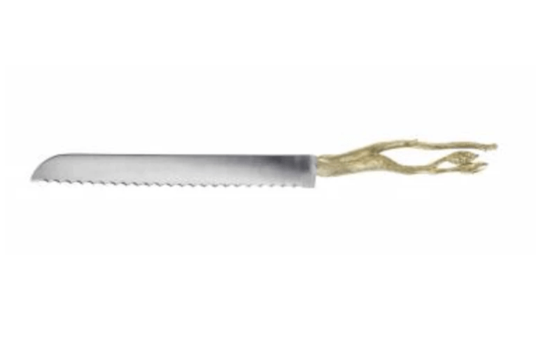Quest Challah Accessory Gold Silver and Gold Branch Challah Knife