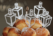 The KitCut Decor Silver Dreidel Cupcake Toppers