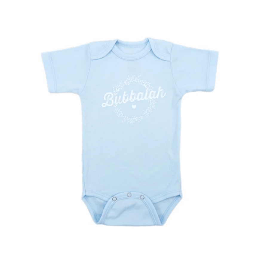 Oy Vey Baby - Bubbalah Solid Sky Blue Short Sleeve Onesie - ModernTribe