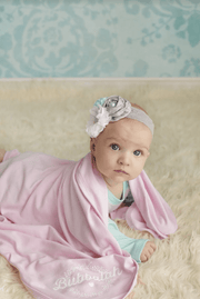 Oy Vey Baby Blanket Pink Bubbalah Solid Rose Onesie Set