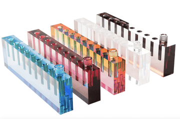 Apeloig Collection Menorah Acrylic Oil Menorah - (Choice of Colors)