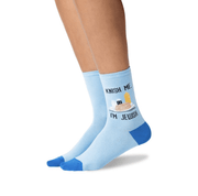 Hot Sox Socks Blue / One Size Women's Knish Me Crew Socks