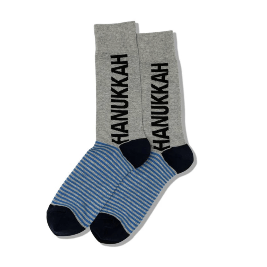 Hot Sox Socks Gray / One Size Men's Hanukkah Crew Socks