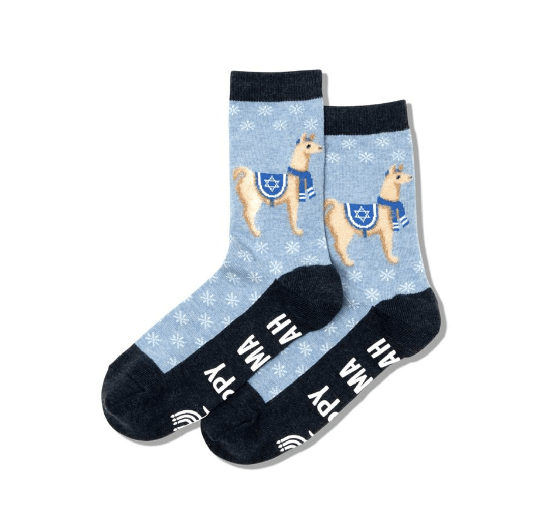 Hot Sox - Women's Happy Llamakkah Non Skid Crew Socks - ModernTribe