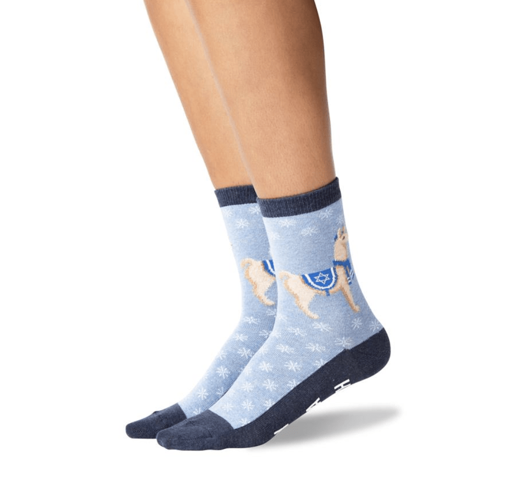 Hot Sox - Women's Happy Llamakkah Non Skid Crew Socks - ModernTribe