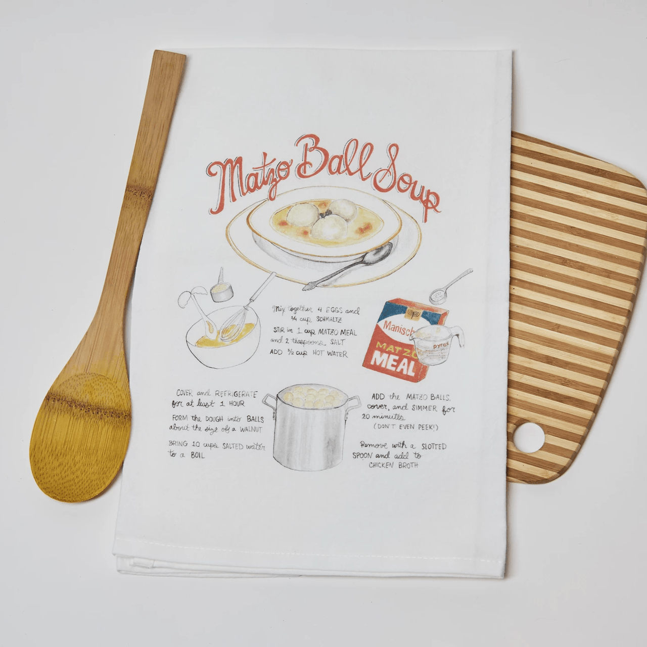 Shana Colwes - Matzo Ball Soup Recipe Kitchen Towel - ModernTribe