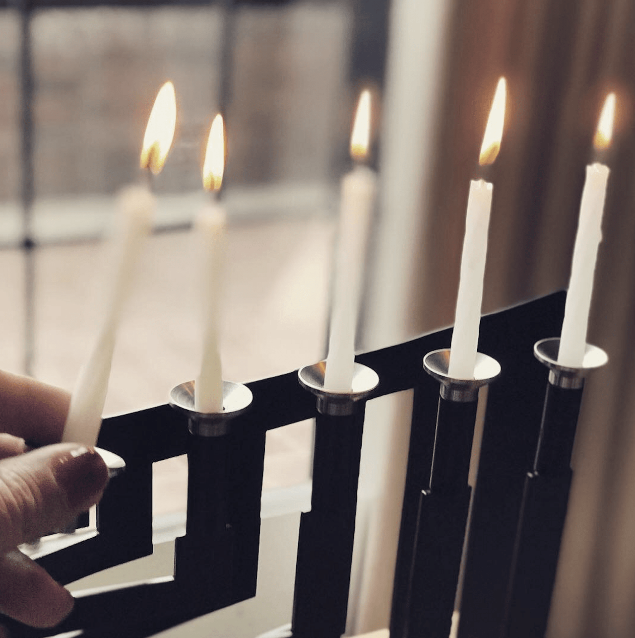 Lizzie Katz - Sculptural Steel Menorah - Onyx or Diamond - ModernTribe