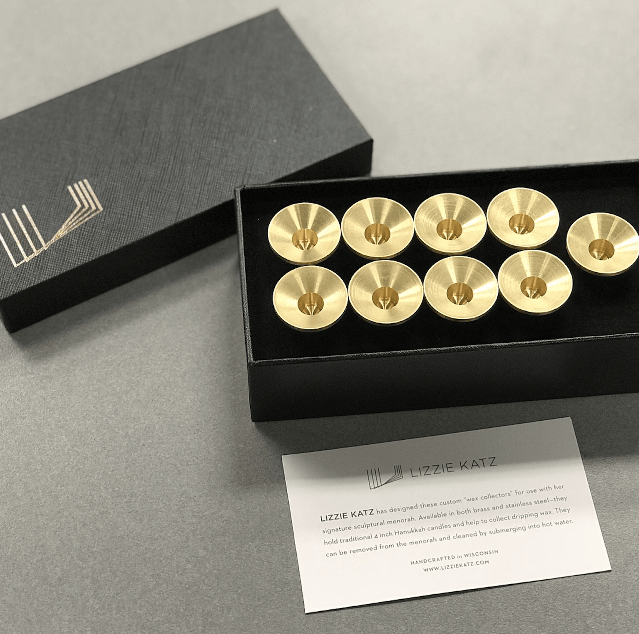 Lizzie Katz - Sculptural Steel Menorah - Onyx or Diamond - ModernTribe