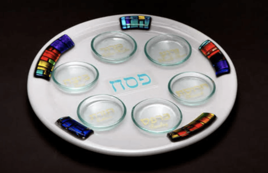 Daryl Cohen - White Glass Seder Plate - ModernTribe