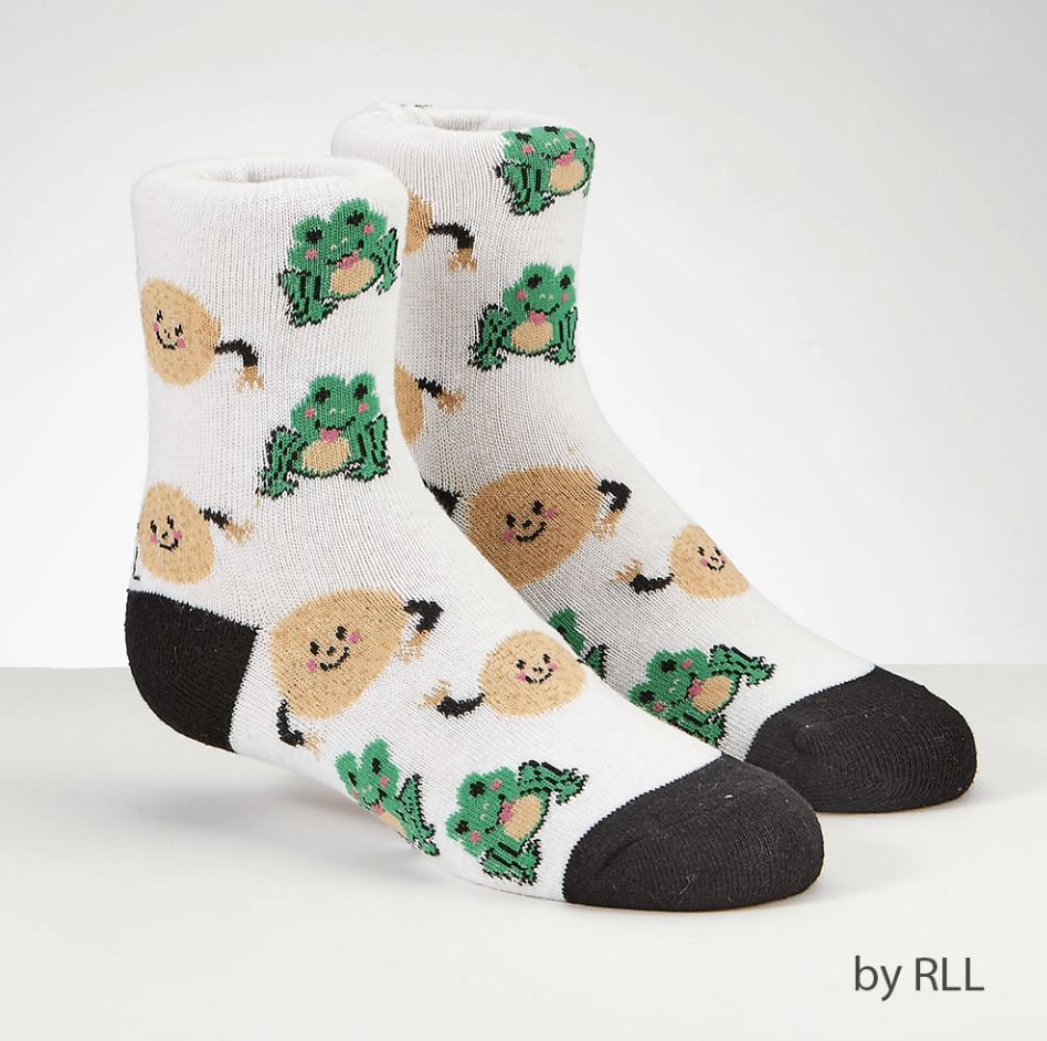 Rite Lite - Passover Kids Crew Socks, Frogs and Matzah Balls Design - ModernTribe