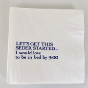 Other Napkins Default Let's Get This Seder Started, I Would Love to Be in Bed by 9:00 Cocktail Napkins, Set of 20