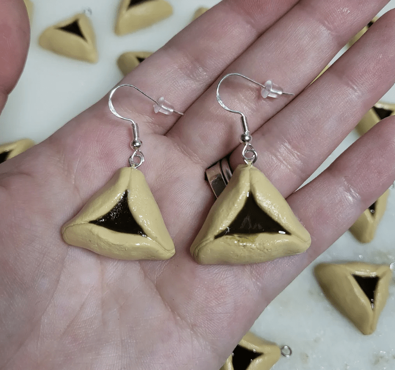 Marshmallow Twists - Purim Hamantaschen Earrings - ModernTribe