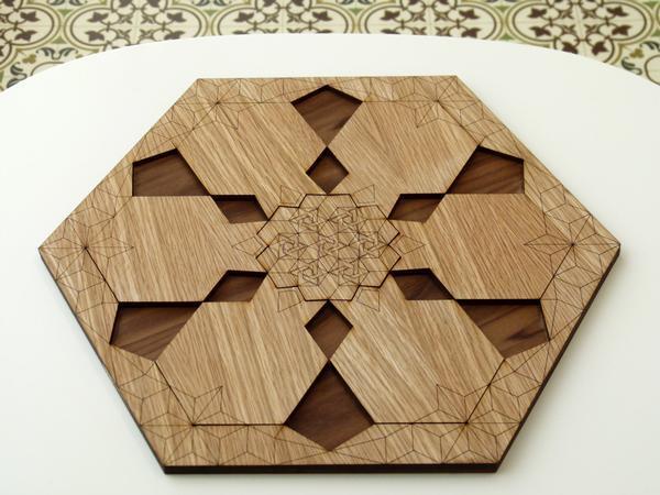 Studio Armadillo - Wood Pomegranate Hexagonal Seder Plate - ModernTribe