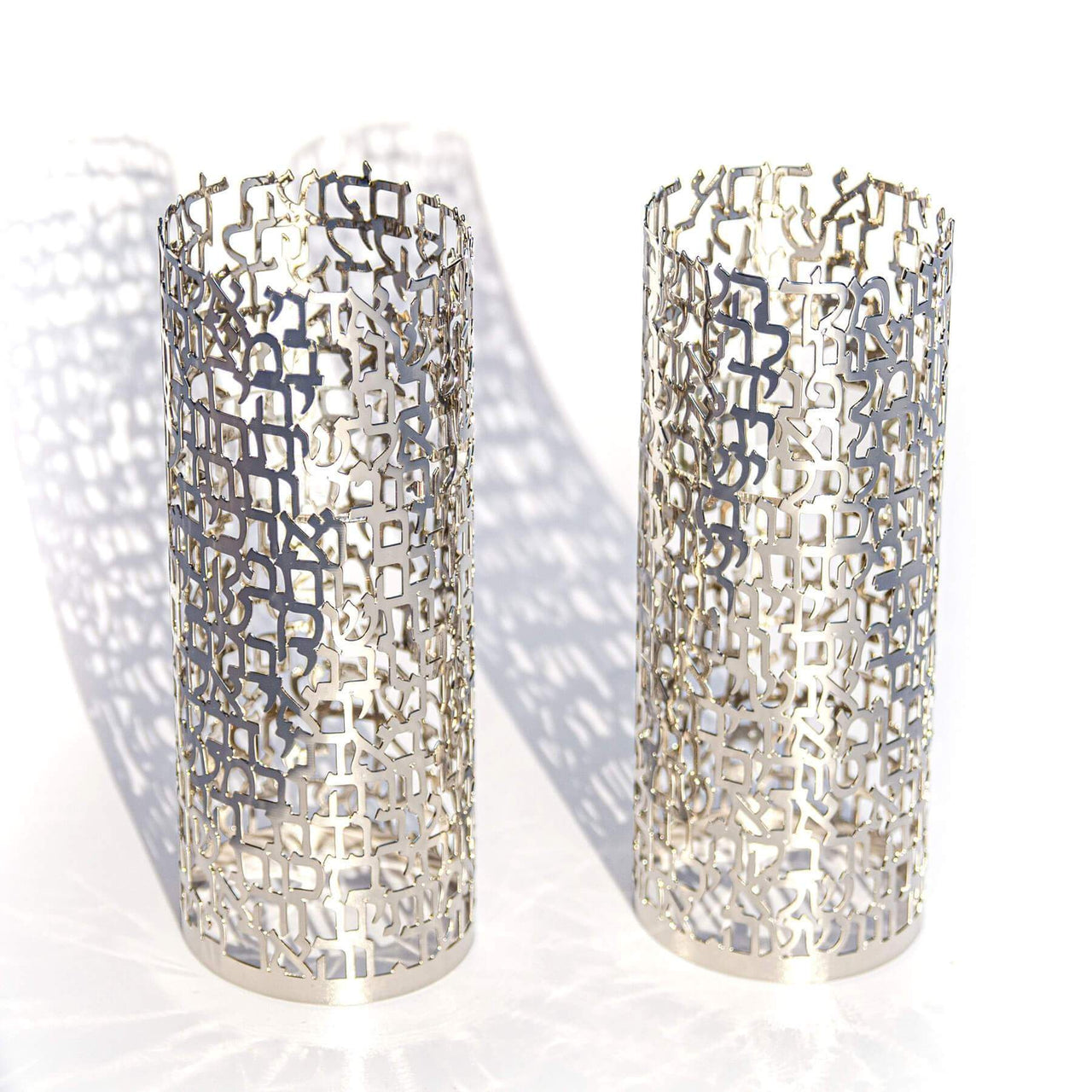 Hoshen Designs - Shabbat Blessing Candleholders - White Gold - ModernTribe
