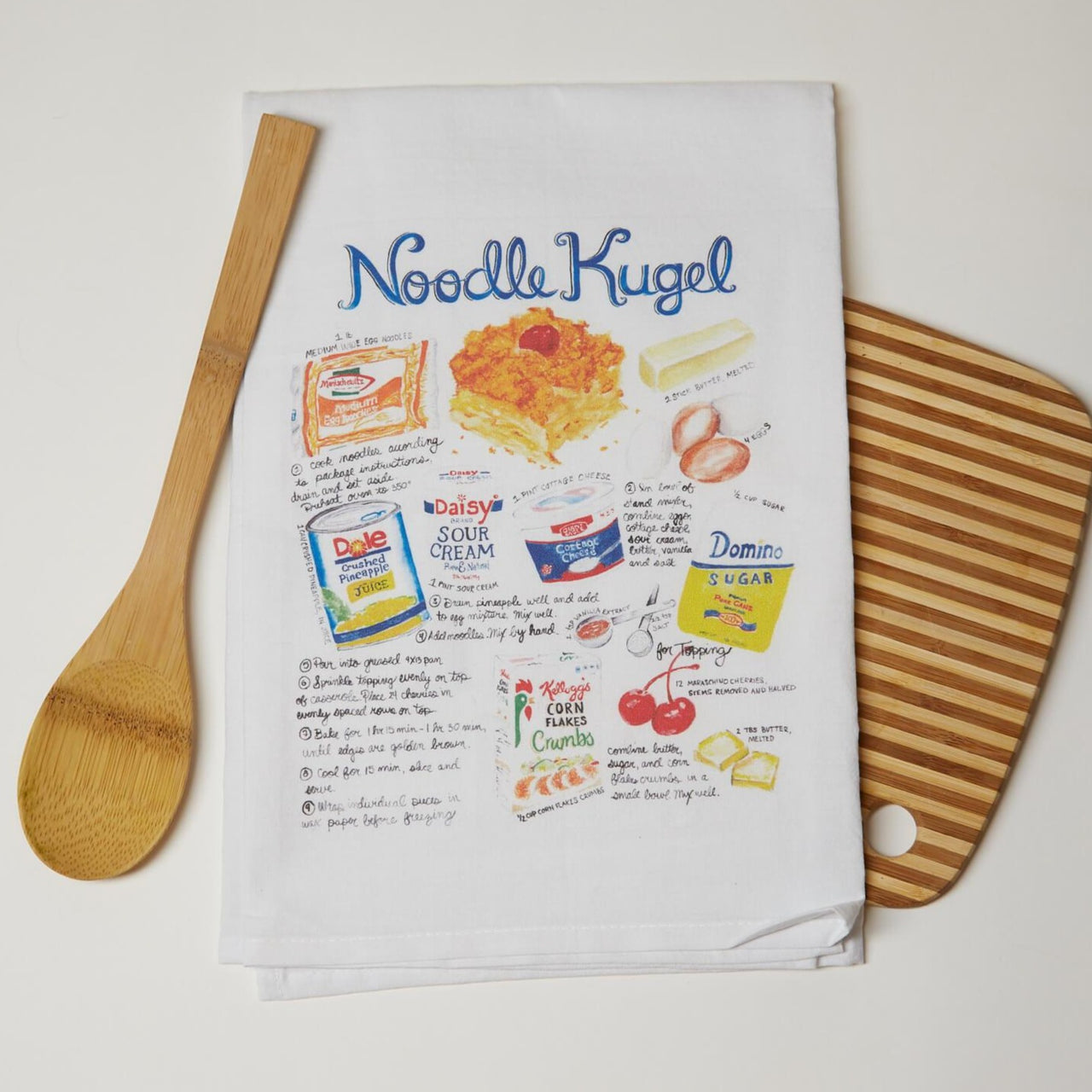Shana Colwes - Noodle Kugel Recipe Kitchen Towel - ModernTribe