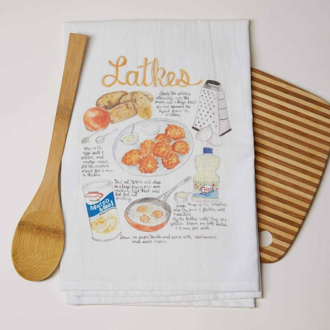Shana Colwes - Latkes Recipe Kitchen Towel - ModernTribe