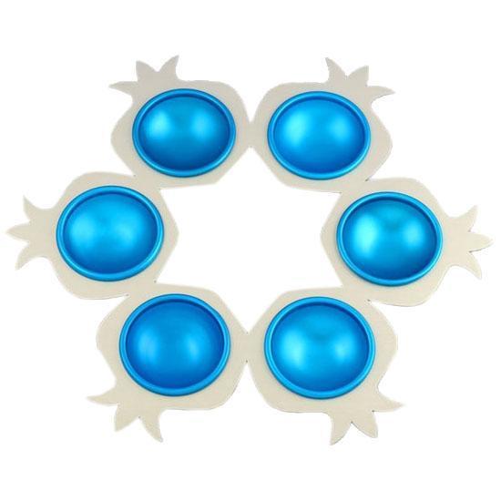 Shraga Landesman - Blue Aluminum Pomegranate Seder Plate - ModernTribe