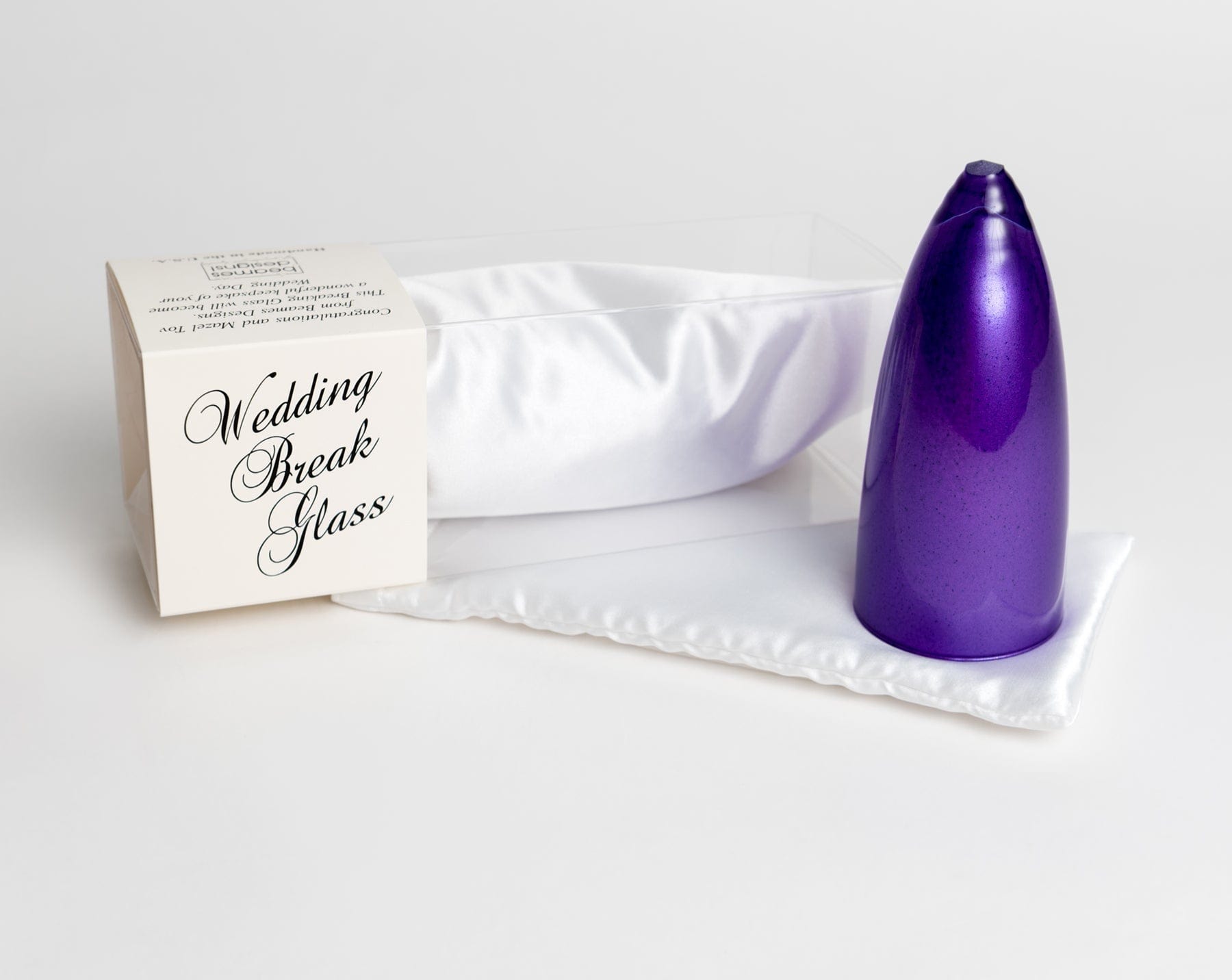 Beames Designs Smash Glasses Purple Silk Bijoux Wedding Smash Glass by Beames