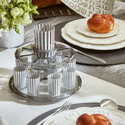 Apeloig Collection Kiddush Cups Acrylic Kiddush Wine Fountain Set - Smoke/White