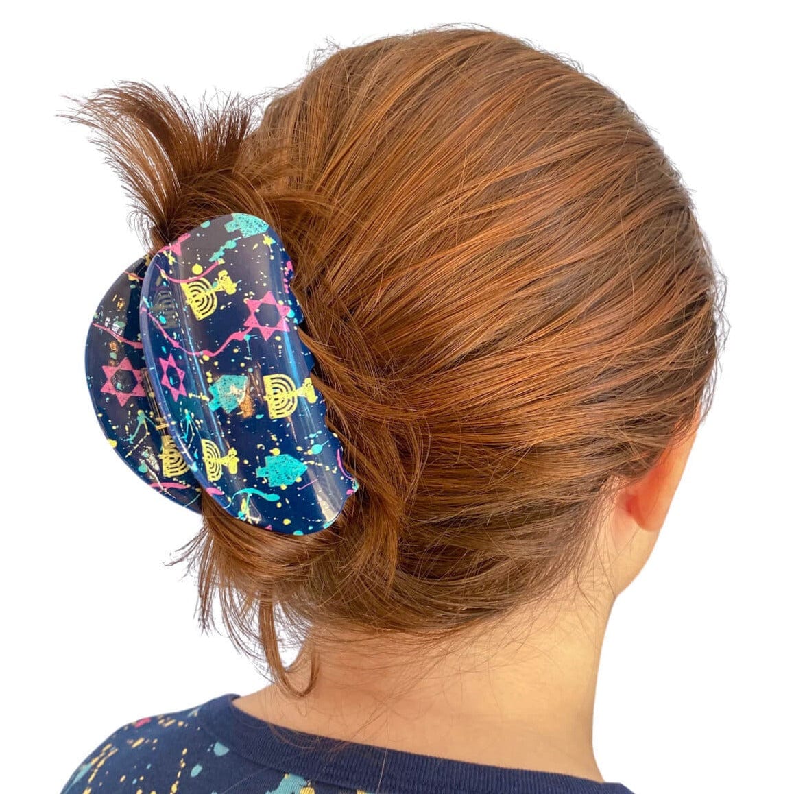 Midrash Manicures Hair Clips Hanukkah Splatter Paint Hair Claw