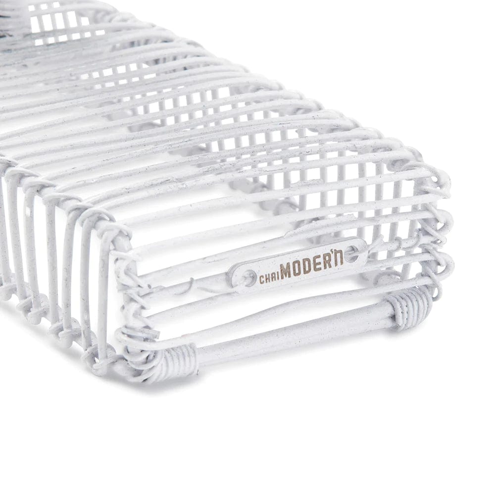 Chai Modern - Handcrafted African Square Arm Menorah - White - ModernTribe