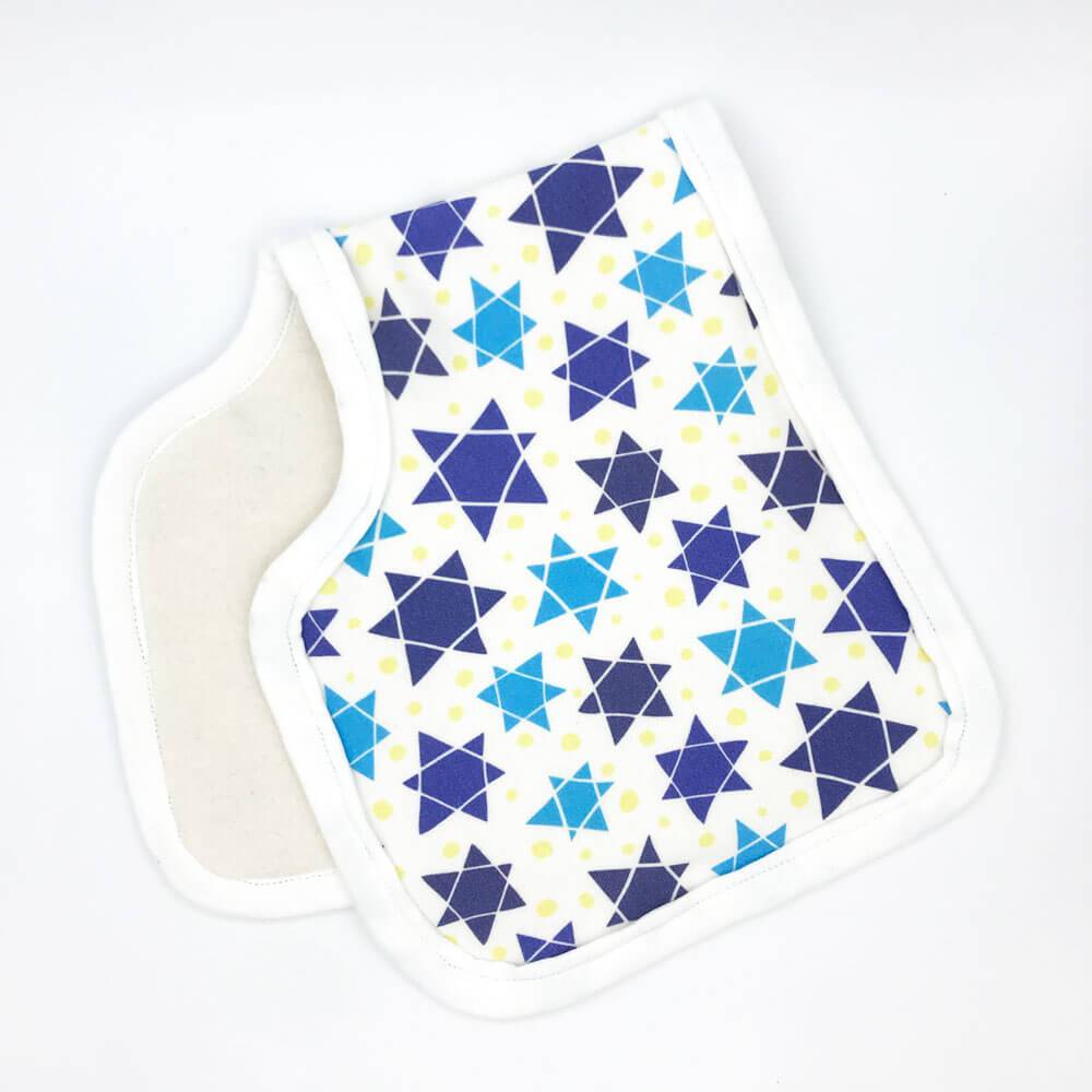 Sunny Day Designs Blankets Star Of David Burp Cloth - Organic Cotton & Organic Maple